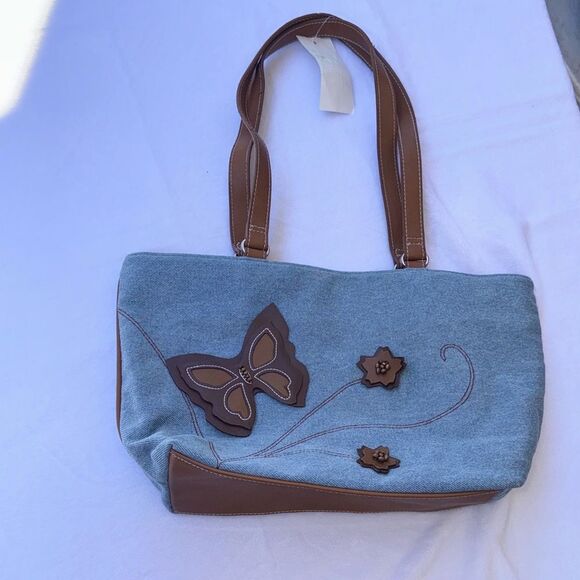 Charter Club Y2K denim BUTTERFLY SHOULDER BAG - Picture 10 of 14